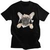 Anpassad Söt Fransk Bulldog T-shirt för Herrar Kortärmad Bomulls-T-shirts Klassisk T-shirt Casual Fransk Hund T-shirt Smal Passform Kläder