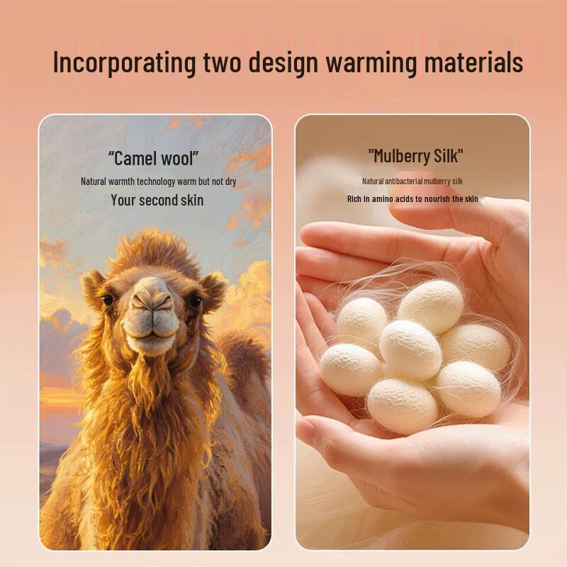 Men's Plus Size Thermal Long Johns with Camel Hair Blend