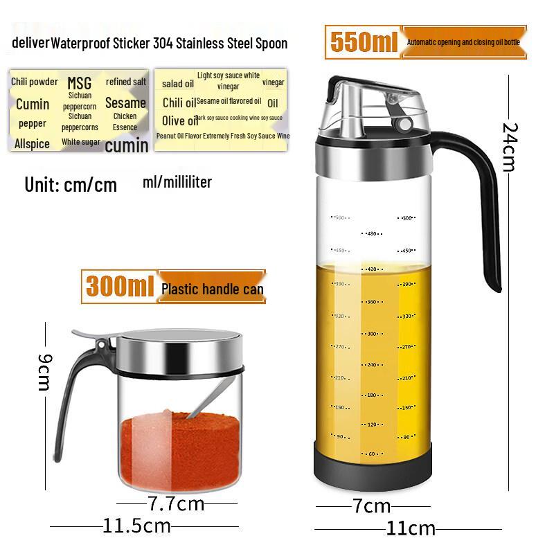 

Automatic Opening Glass Oil & Vinegar Dispenser