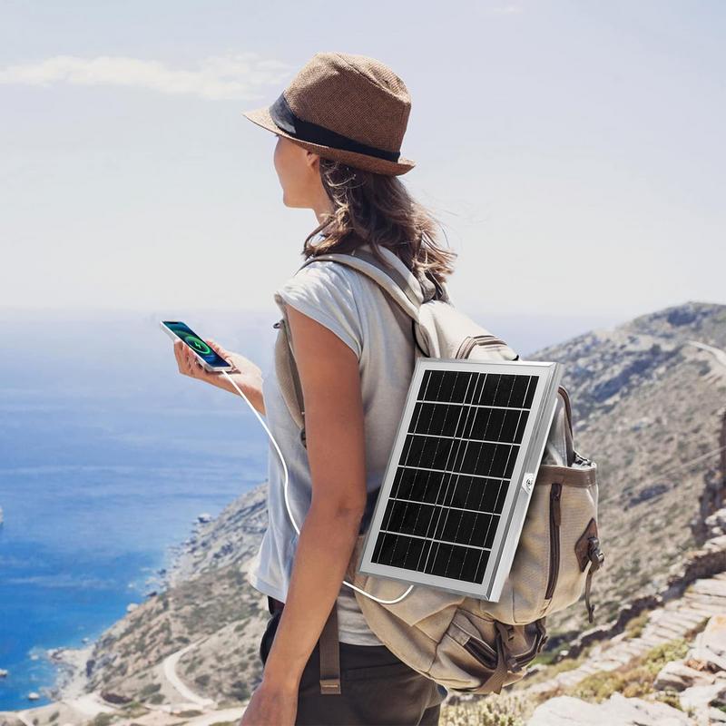 Solar Panel Charger Solar Panel USB Charger Outlet 4 USB Ports Outdoor Portable Solar Cell Plate for Outdoor Hiking and Camping
