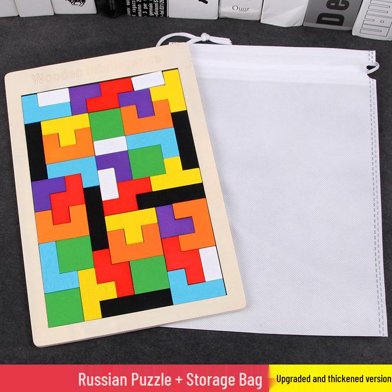 Tetris Wooden Building Blocks Puzzle - Kindergarten Prize, Souvenir, Gift, or Class Reward