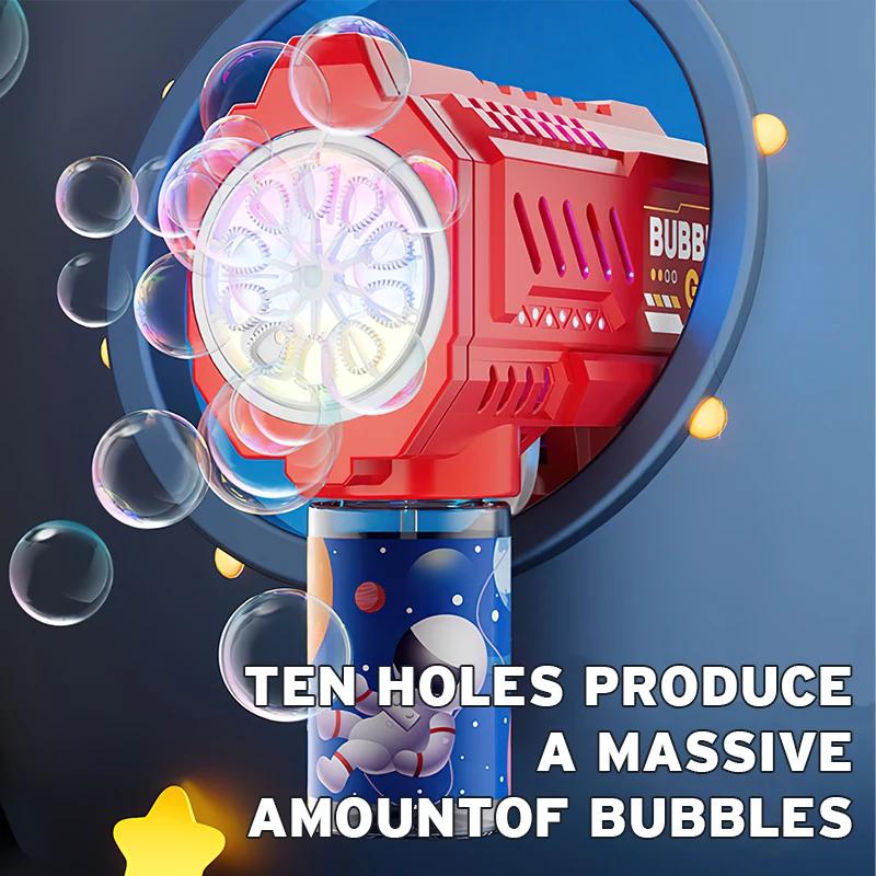 Children Bubble Machine Glowing Toy Fully Automatic Bubble Gun Produces A Large Amount Bubbles Without Battery And Bubble Water