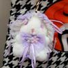 Spring Lolita Pink Rabbit Plush Doll Keychain - Cute Backpack Charm