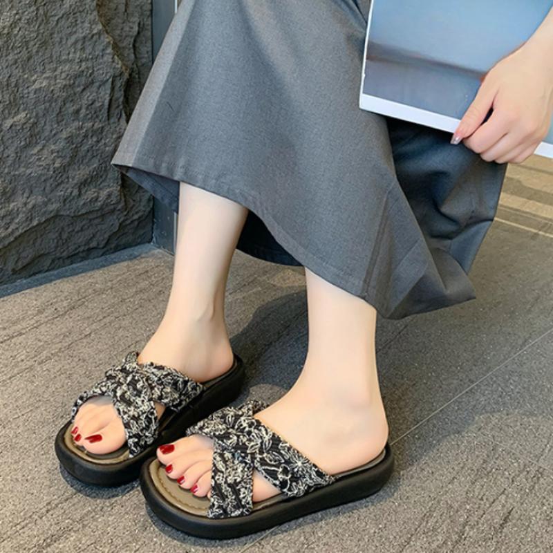 

New Design Summer Woman Sandals Fashion Open Toe Soft Sole Flats Ladies Beach Shoes Zapatillas De Mujer 40