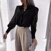 Lace Hollow Out Women Shirts Vintage Button Up Top Femme Sexy Blouse Long Sleeve Mesh Design Tops Plus Size