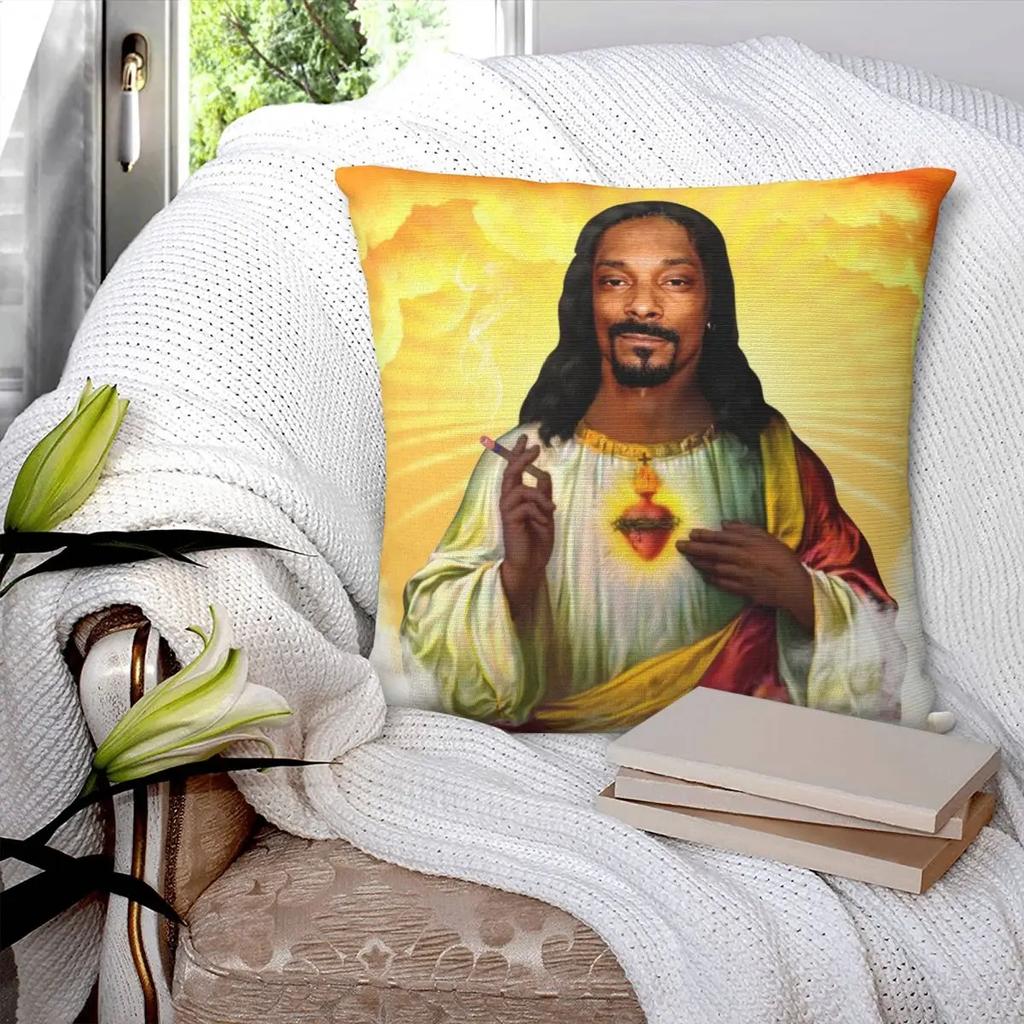 Święty Jezus Snoop Dogg Poszewka Drukowana Poliestrowa Poszewka na Poduszkę Prezent Poszewka na Poduszkę do Rzucania Dom Kwadratowa 1 szt.