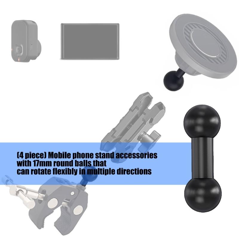 4Pcs Plastic 17mm Ball Adapters Plastic Extension Bar Suitable for Motorcycle Mounts Phone Action Camera Holders