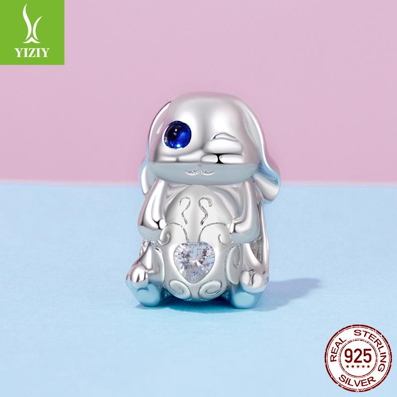 925 Silver Beads Easter Bunny Egg Beads Niche Design Light Luxury Diy Bracelet Beaded Accessories
