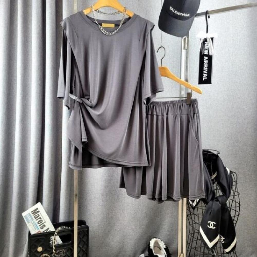 C S In The Room Women Shale Modal SpliT wIng T ShirT   bandIng ShorTS SeT 3Color
