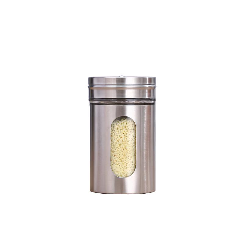 ZISIZ Stainless Steel Glass Spice Jar
