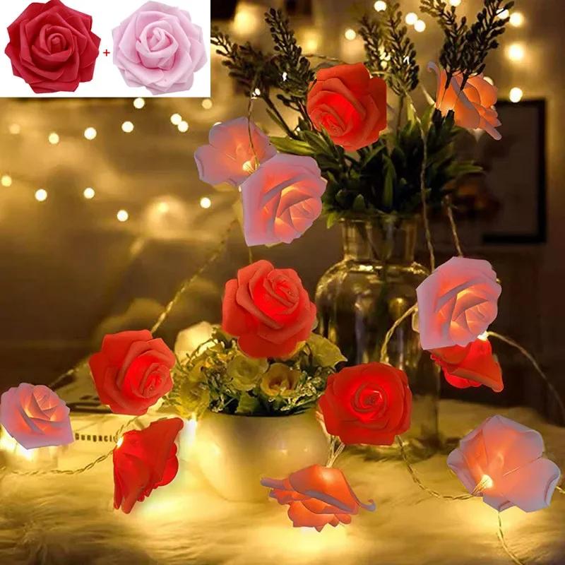 3M LED Rose String Lights Romantic Decor for Wedding Valentine Bedroom Garden Christmas Party Night Light