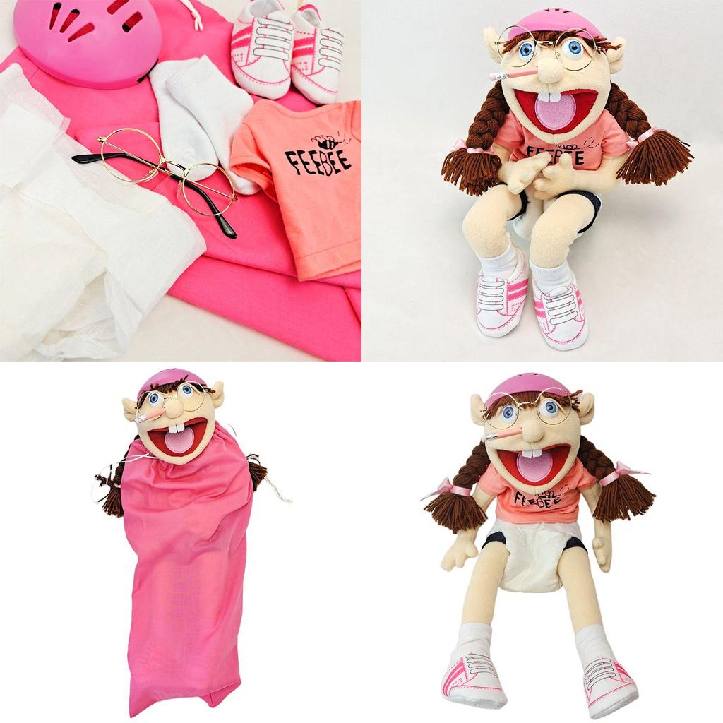 Sevimli Pembe Feebee Jeff Kardeş Kukla Peluş Bebek Ebeveyn-Çocuk Etkileşimi ve Erken Hediye İçin