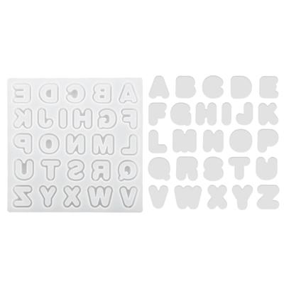 Buchstabe A bis Z Treibsand Harzform Shaker Alphabete Silikonformen Schlüsselanhänger Anhänger Gießform für Schmuckherstellung