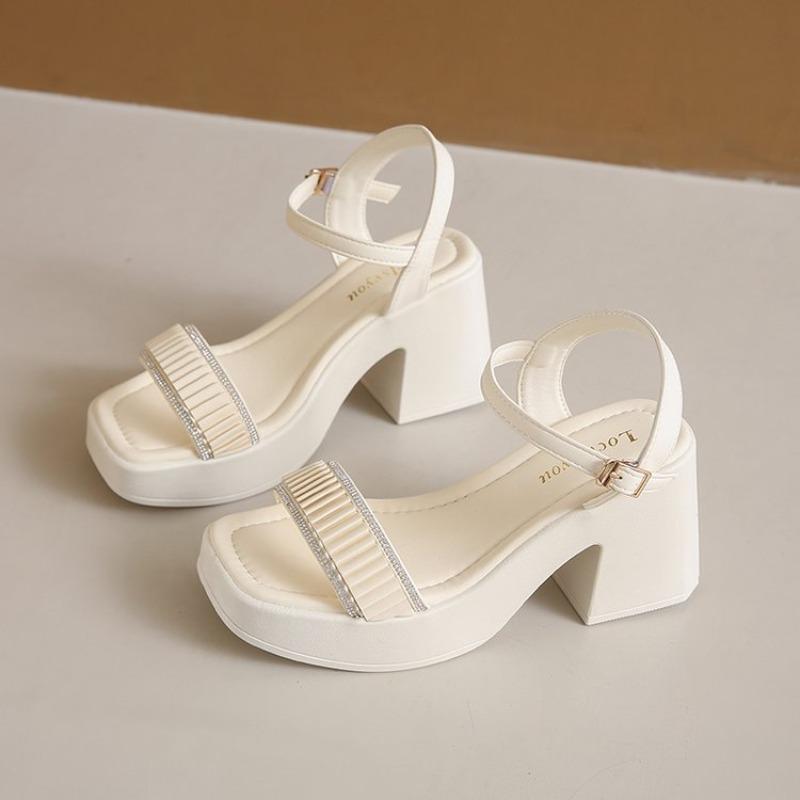 Fashion Women's Sandals Summer 2025 Elegant Heels and Comfortable Sandals Woman Luxury High Heels Fashion Buckle Strap Designer Sandals
