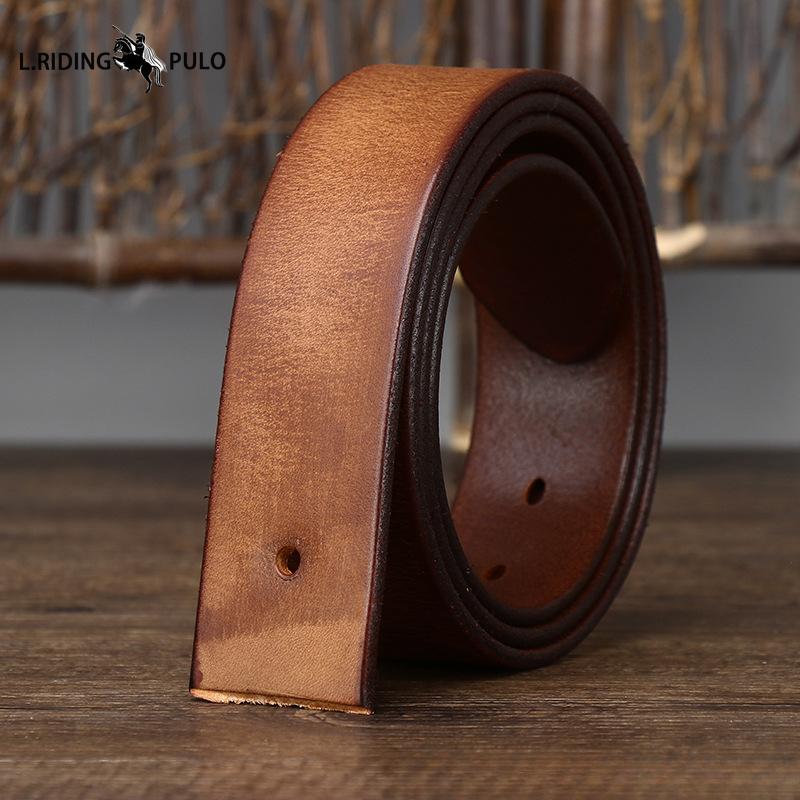 

Кожаный ремень без пряжки для мужчин, Пряжка-штифт из натуральной кожи, Верхний слой из чистой коровьей кожи, Ретро матовая модная полоска для ремня 125cm коричневый