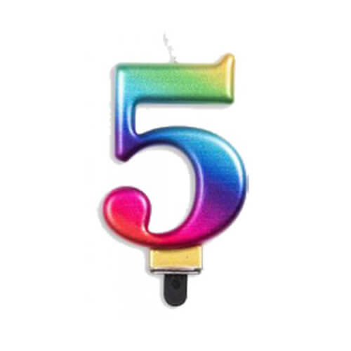 Alpen Metallic Rainbow Number Candle (5)