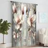 Set Of 2 Versatile Polyester Transparent Curtains Home Decoration Magnolia Pattern Use Bedrooms Living Rooms Curtain Ideal For Sitting Room