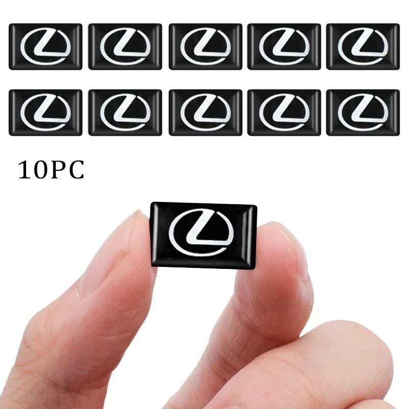 10pcs Car Styling Inner Button Sticker Emblem Badge PVC Crystal Epoxy Adhesive Sticker Refitted Label Interior Decoration
