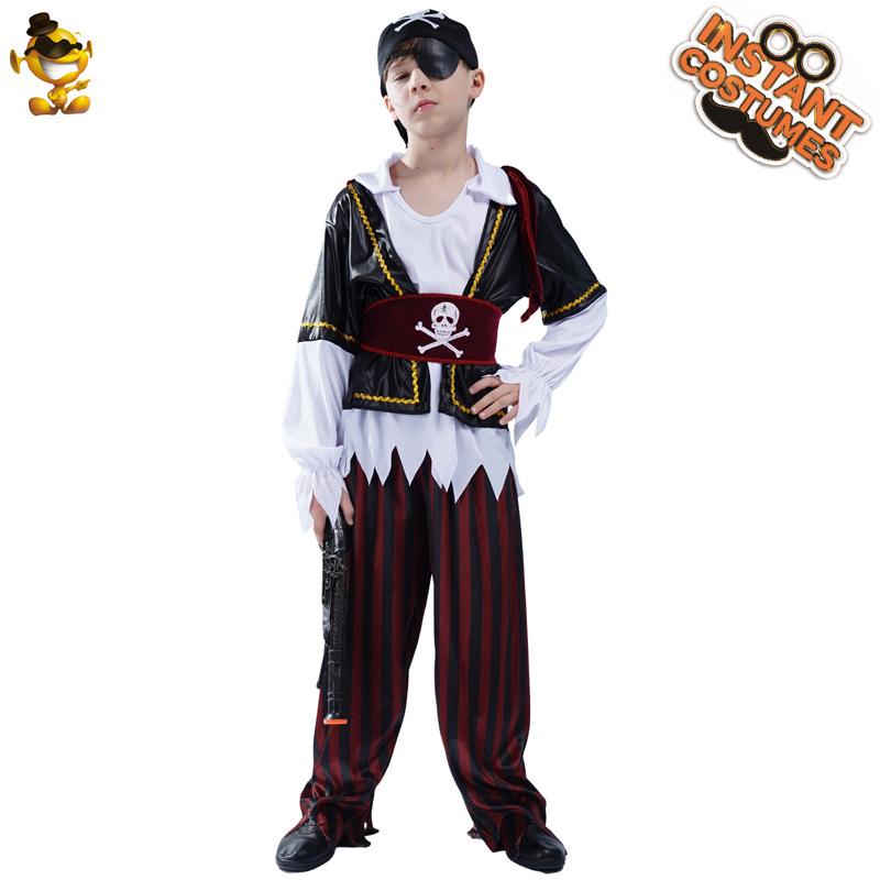 Costumi cosplay da pirata per bambini, Costumi cosplay da pirata per ragazzo di Halloween, Costumi da pirata per bambini