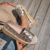 Fashion Aphixta New Flat Platform Women's Casual Shoes 4.5cm Chunky Heels Silver Gold Loafers Weave Design Autumn Woman Flats Size 35-43