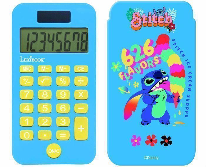 Calculatrice de poche - Stitch - 8 chiffres - Écran solaire - Double alimentation - Compacte