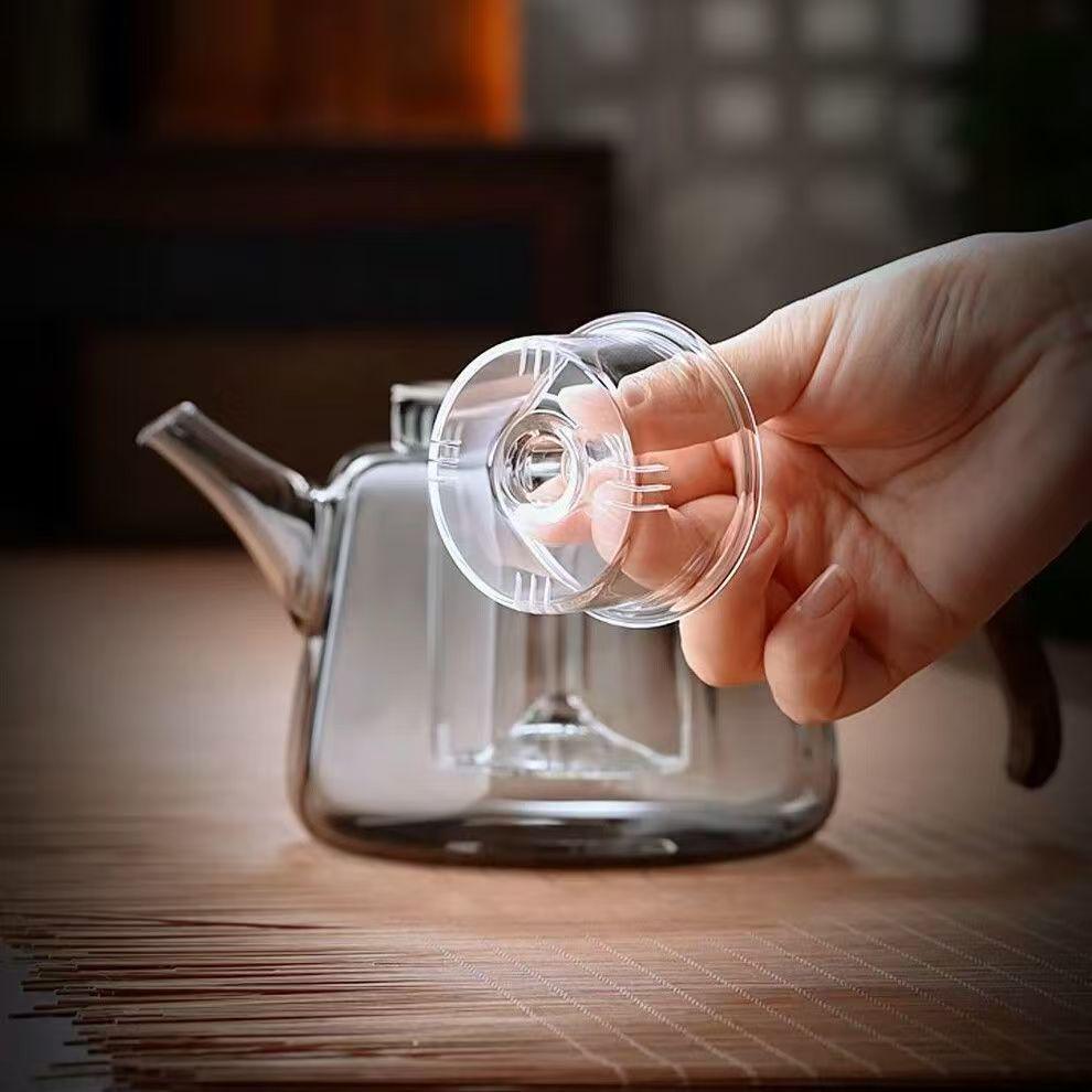 High-Temperature Resistant Glass Teapot with Large Capacity for Electric Stove and Fireplace Use