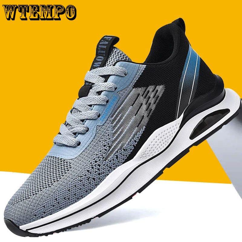 WTEMPO Pánské letní tenisky prodyšné venkovní síťované sportovní boty pro volný čas Běžecké boty s tlustou podrážkou protiskluzové neohrabané tenisky