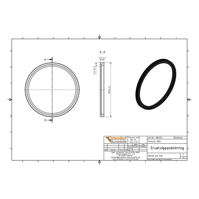 KG Pipe Joint DN 200, PVC Sealing Joint for Sanitation
