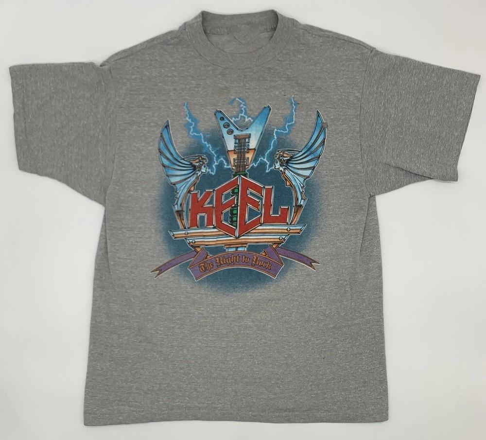 1985 Keel The Right to Rock Tour T-Shirt 2Side Full Size Unisex T-Shirt S