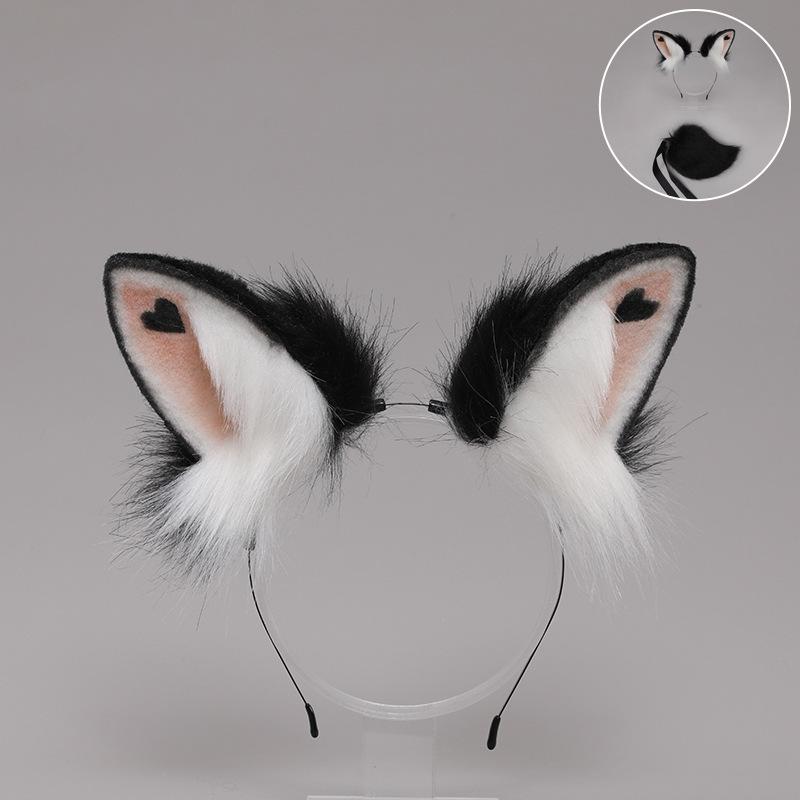 Two-dimensional rabbit ears, animal ears, headbands, comics props, Japanese plush rabbit ears, rabbit tail set