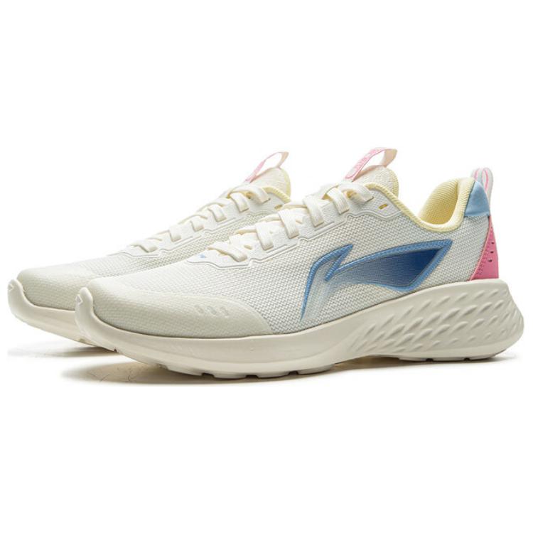 New LiNing Slip-Resistant Coverage Support Low-Top Casual Running Shoes Women's Ivory Pink ARSV038-12