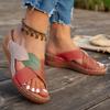 Large Size Crossed with Wedge Heels Slippers Women's Summer 2025 New Color Matching Light Outer Sandals Women