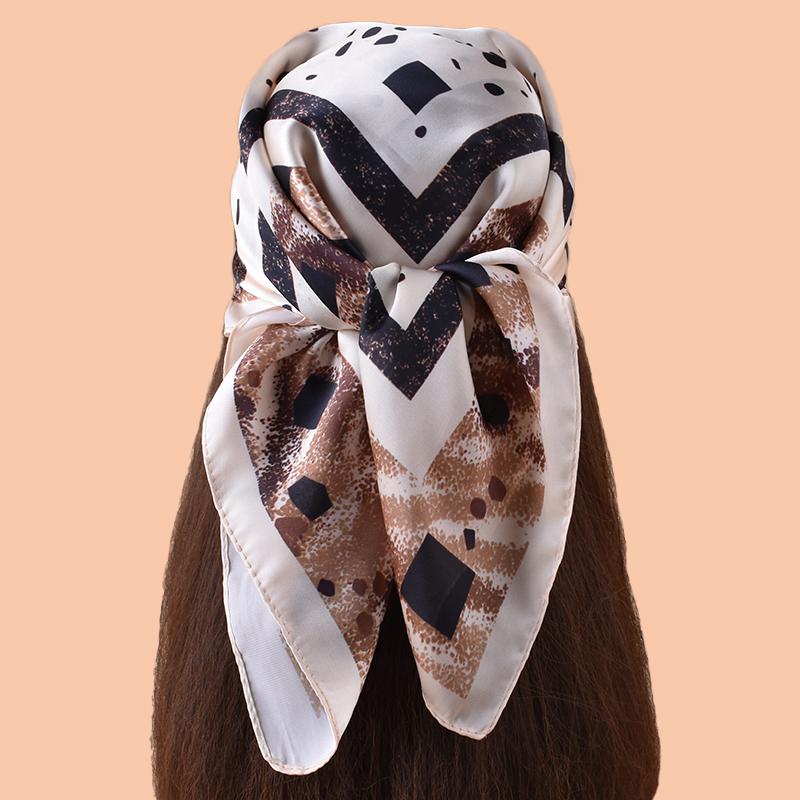 1PC Women's Spot Print Thin Satin Silk-Like Square Scarf Bohemian Casual Neck Wrap Lightweight Comfortable Spring Daily