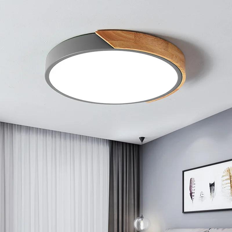 30cm LED Ceiling Light Bedroom Ultra Thin Lamp Wooden Ceiling Lamp Remote Control Living Room Lighting Kitchen Corridor Balcony
