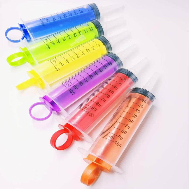 Plastic Syringe Shooters 100ml Accurate Clear Marks Safe Prank Toys for Halloween Club Themed Celebrations