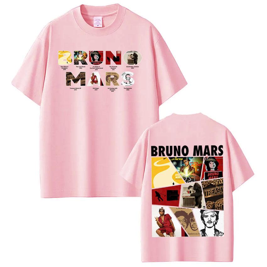 Bruno Mars The Romantic Album Tour 2026 Tshirt Man Woman Hiphop Harajuku Tshirts Short Sleeve Top Casual Hip Hop Tshirts