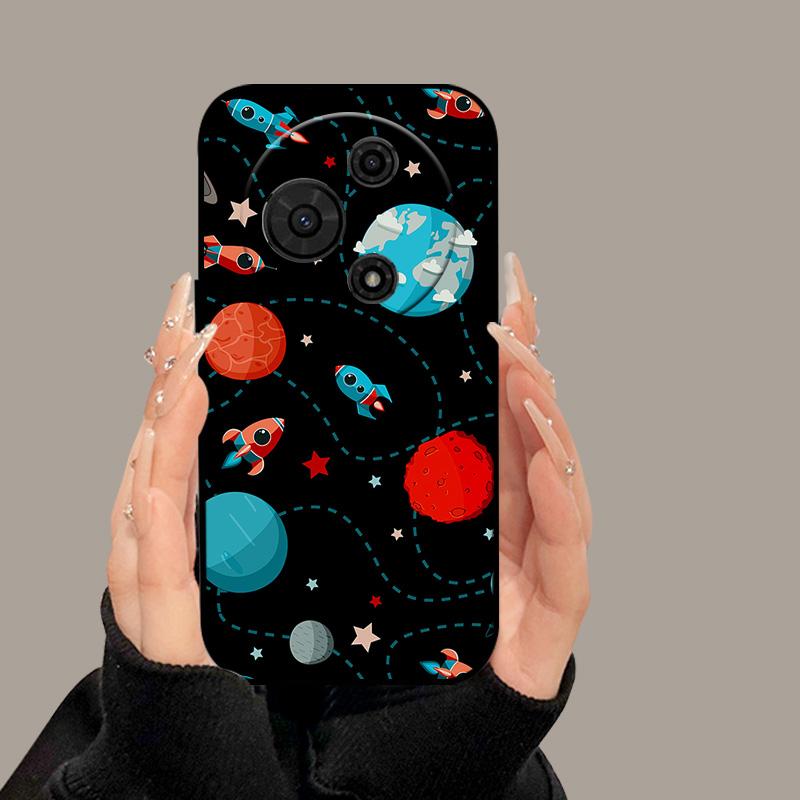 For TCL 605 T517D Case Cute Cartoon Painted Soft Silicone Cover for TCL 60 SE TCL605 60SE Luxury Shockproof Bumper Fundas Cases