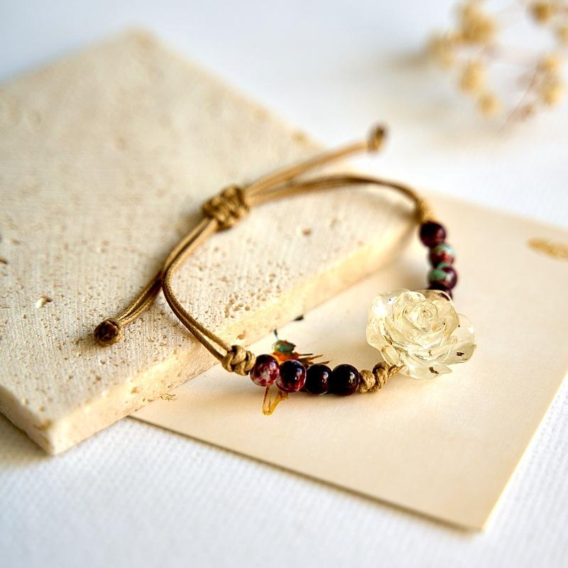 New Chinese Flower Woven Bracelet Wholesale Hot-selling Retro Jewelry Ethnic Style Ceramic Bracelet Accessories