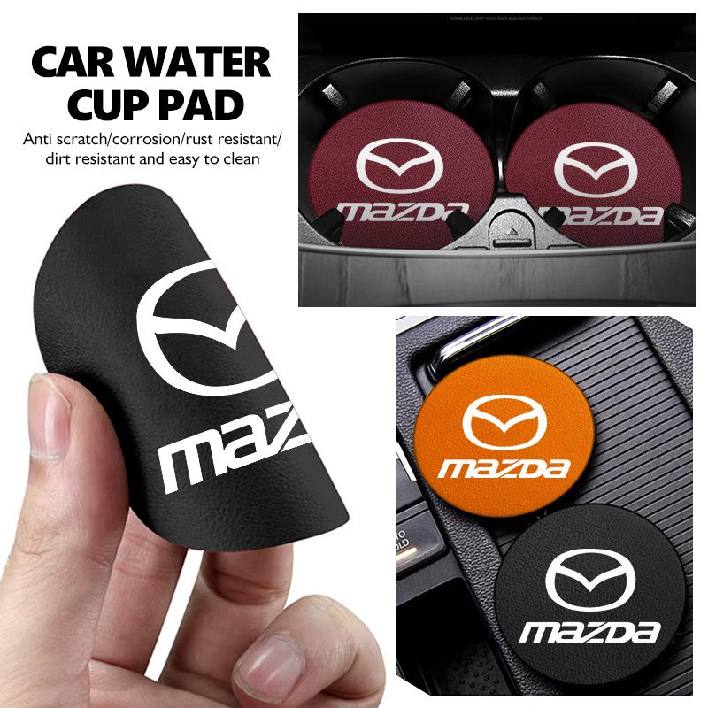 For Mazda 2pcs Car Cup Holder Scratch Guard Suede Mat Non Slip Drink Coaster 2 3 5 6 Axela Atenza Speed 6 CX3 CX4 CX5 CX7 CX8 nh1