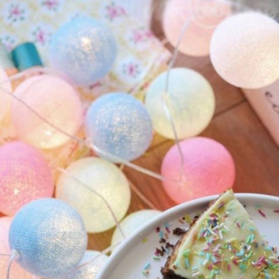 1 Set 300cm String Lights Powerful Easy to Install Cotton Line LED Ball