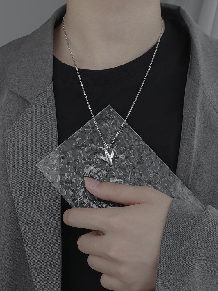 Trendy Men's Cold Style Whale Pendant Necklace - Long Sweater Chain