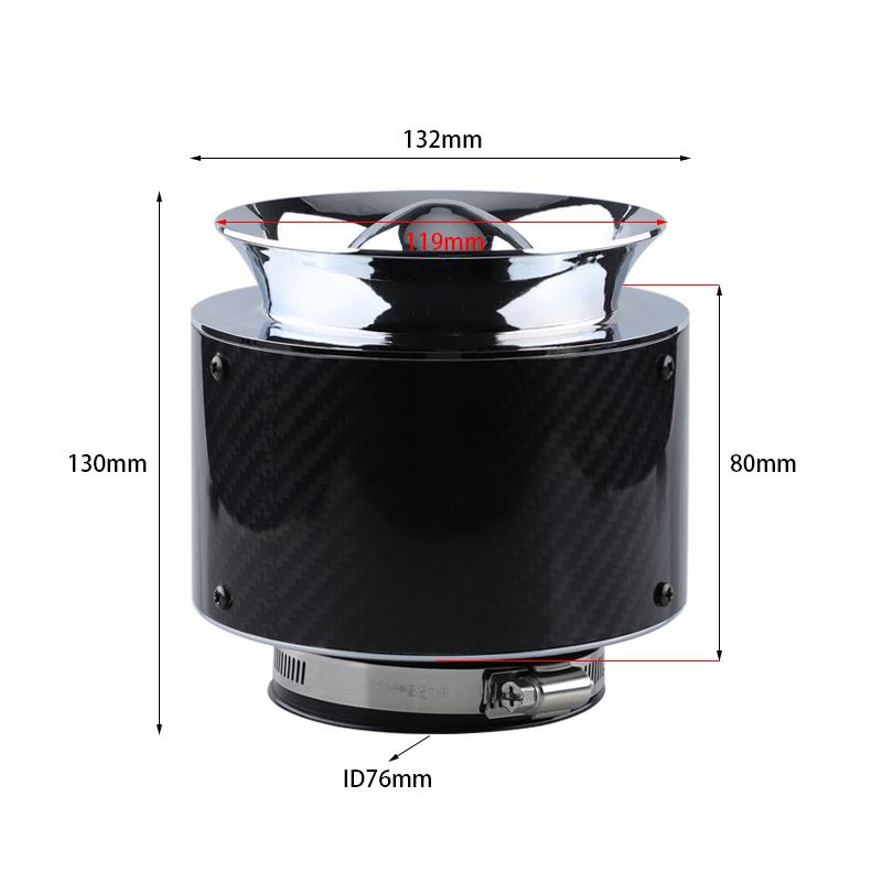 Air Filter Car Universal High Flow 76mm/3inch Cleaner High Performance for Carbon Fiber Cold Air Intake Car Accessories