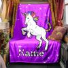 Unicorn Floral Blanket Personalized Name Soft Comfortable Stylish Blanket Car Blanket Perfect For Travel Camping Outdoor Home Suitable For All Seasons
