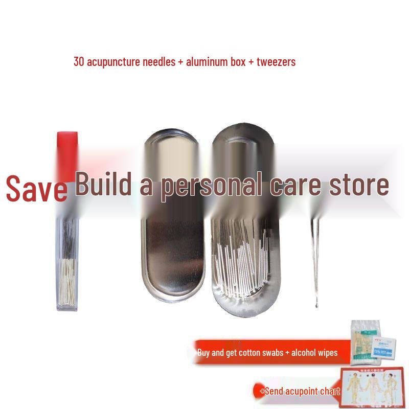 Pure Silver Needle Acupuncture Set: 30/60 Reusable Pieces, 200-Piece Aluminum Box