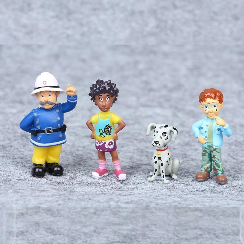 New 12Pcs/Set Fireman Sam Cartoon Anime Fire Fighting Figure Model Pvc Doll Toys Boy Girl Toy For Kids Birthday Xmas Gift
