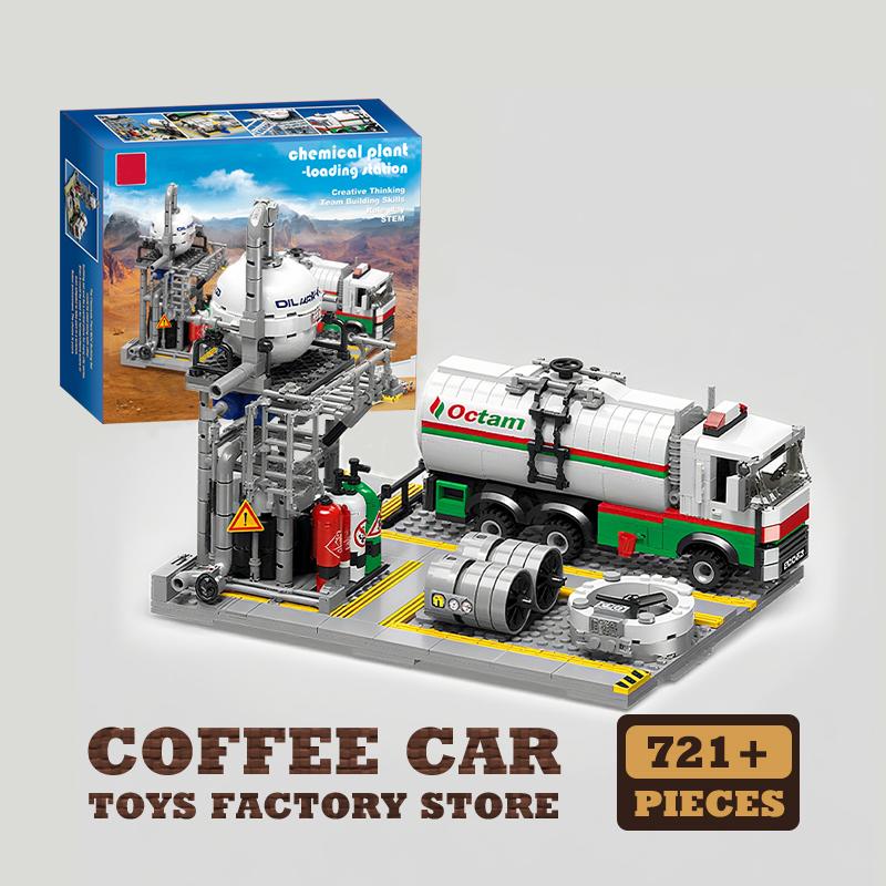 Non-Toxic Street View Petroleum Factory Moc Bricks Puzzle Toys Stem City Natural Gas Storage Center Building Model Blocks Set Kid Gift New