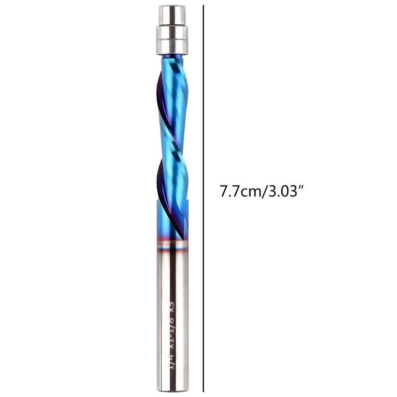 Flush Trim Router Bit Woodworking Trimmer Bit Achieve Clean Smooth Cut Spirals Design Largely Reduces Chippings