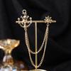 Baroque Rhinestone Pearl Corsage Necklace Brooch - Retro British Court Suit Accessory