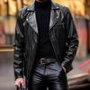 European and American men's PU leather jacket motorcycle jacket trend spring and autumn new slim leather jacket coat red black