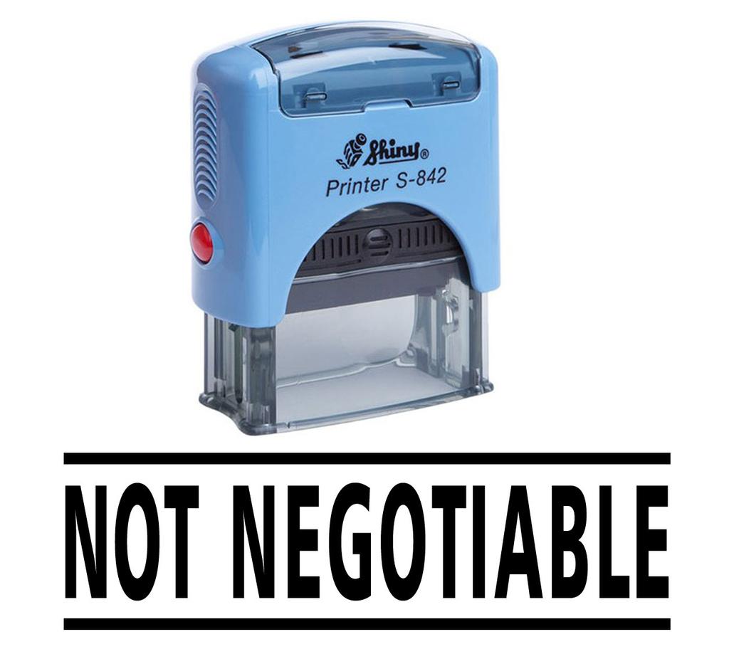 NOT NEGOTIABLE Self Inking Rubber Stamp Custom Shiny Office Stationary Stamp